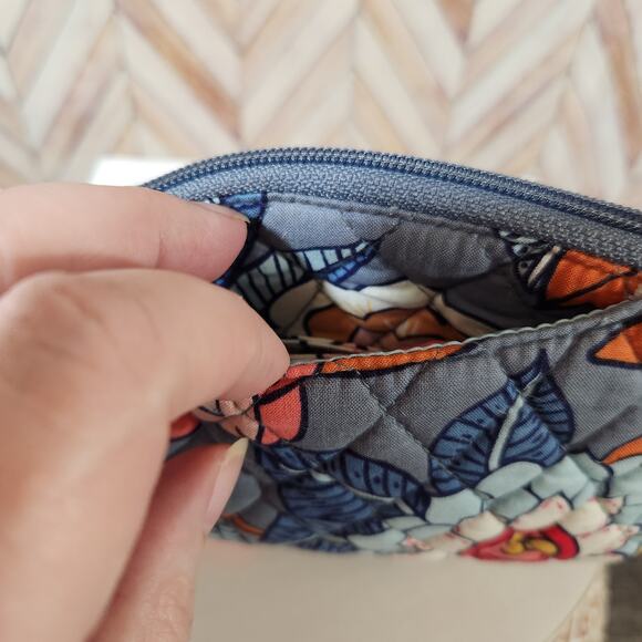 NWT Vera Bradley Tropical Evening Gray Floral Mirror Cosmetic Bag Mini Pouch - Picture 4 of 8